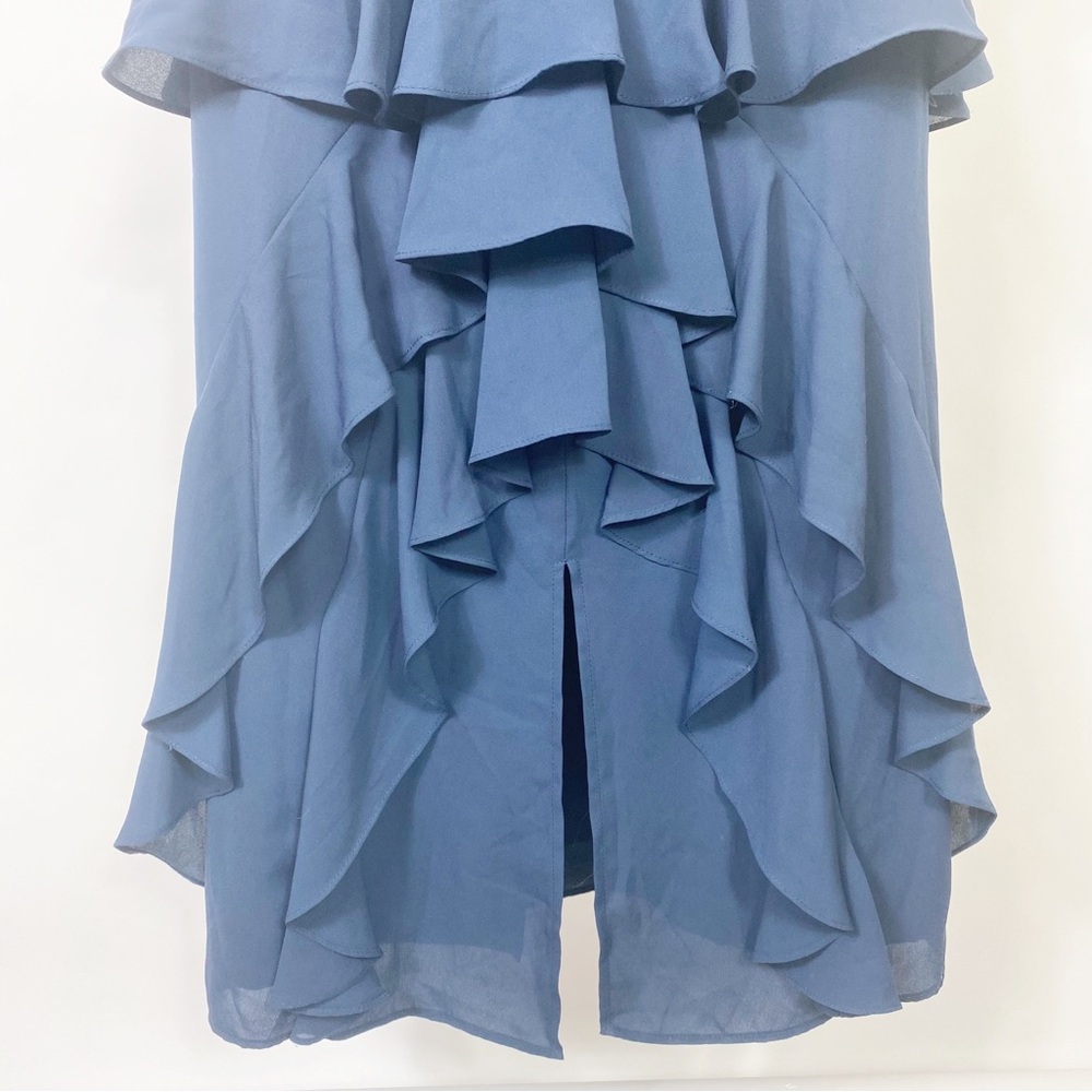 Wayf Blue Ruffled Tiered Gown Cute Fancy Party Ball Dress Cocktail Stylish XS - Picture 6 of 12